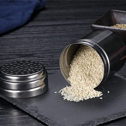 Stainless Steel Spice Shakers, Heavy Duty Salt Sugar Spice Pepper Shaker, Seasoning Cans For Kitchen Cooking and Outdoor Barbecue, 1 Pcs, 3.14x2.28 3.14" x 2.28" Silver1.