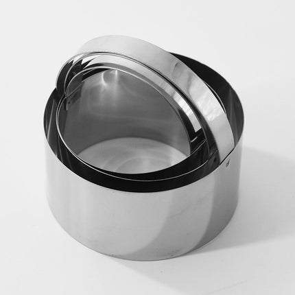 Round Biscuit Cutter with Handle, Stainless Steel Round Circle Doughnut Cutter, Heavy Duty Cookie Cutters, Baking Molds, Assorted Size, 3 Pcs Multisize Silver*3.