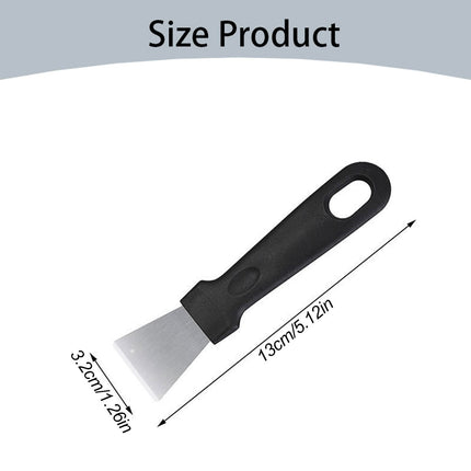 Stainless Steel Scrapers, Multifunctional Scraper Cleaning Tool for Cookware, Stovetop, Adhesive, Oven Racks, Grout, Grill, Glass, Durable Scraper for Kitchen, Home, 1 Pcs, 5.12x1.26 5.12" x 1.26" Black.