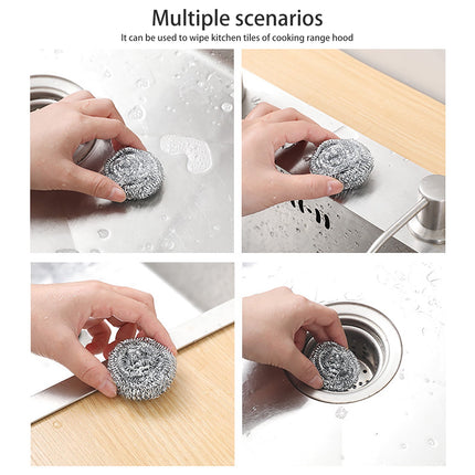 6Pcs Stainless Steel Scrubber,Heavy-Duty Curled Flat Wire Scouring Pad,Steel Wool Scrubber Pads For Cleaning Dishes, Pans, Pots, Ovens, Grills, Sinks - Stainless Steel Scrubbers For Kitchen,6pcs 12PCS.