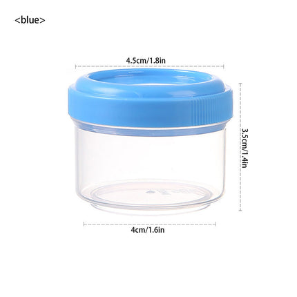 4Pcs Clear Plastic Jars With Lids,Small Plastic Storage Jars With Screw On Lids,Mini Wide-Mouth Refillable Storage Containers,Empty Round Containers For Candy,Beads,Lotion,Food Storage,Red Blue.