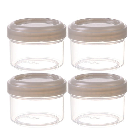 4Pcs Clear Plastic Jars With Lids,Small Plastic Storage Jars With Screw On Lids,Mini Wide-Mouth Refillable Storage Containers,Empty Round Containers For Candy,Beads,Lotion,Food Storage,Red Blue.