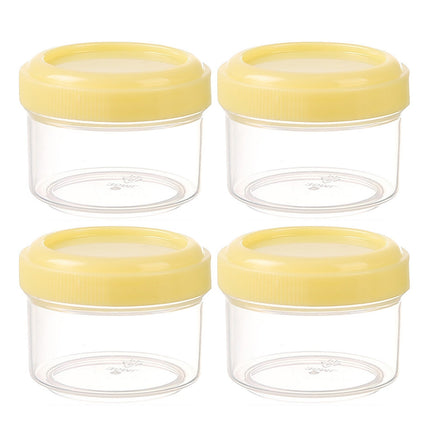 4Pcs Clear Plastic Jars With Lids,Small Plastic Storage Jars With Screw On Lids,Mini Wide-Mouth Refillable Storage Containers,Empty Round Containers For Candy,Beads,Lotion,Food Storage,Red Blue.