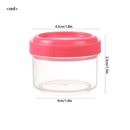 4Pcs Clear Plastic Jars With Lids,Small Plastic Storage Jars With Screw On Lids,Mini Wide-Mouth Refillable Storage Containers,Empty Round Containers For Candy,Beads,Lotion,Food Storage,Red Blue.