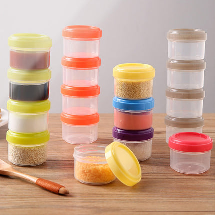 4Pcs Clear Plastic Jars With Lids,Small Plastic Storage Jars With Screw On Lids,Mini Wide-Mouth Refillable Storage Containers,Empty Round Containers For Candy,Beads,Lotion,Food Storage Red.