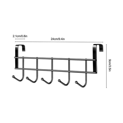 Over The Door Hooks, Door Hanger Hooks For Hanging ,Over The Door Towel Racks With 5 Coat Hook,Over The Door Towel Rack For Kitchen Bathroom Towel Holder Towels Hanger Rack Accessories 2.1 cm.