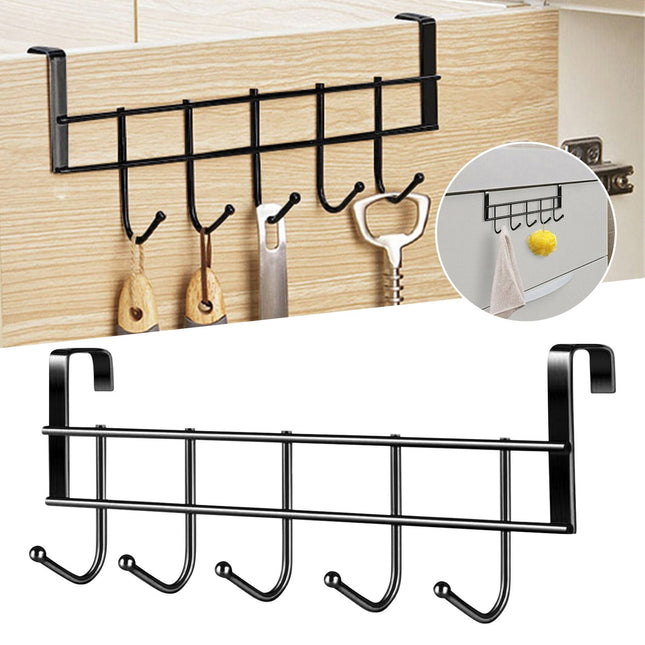 Over The Door Hooks, Door Hanger Hooks For Hanging ,Over The Door Towel Racks With 5 Coat Hook,Over The Door Towel Rack For Kitchen Bathroom Towel Holder Towels Hanger Rack Accessories,2.1 cm 3.2 cm.