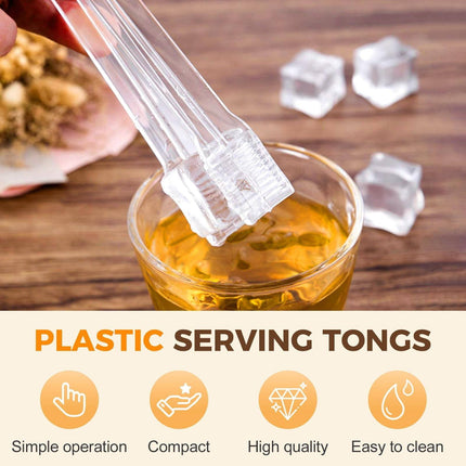1Pcs Plastic Serving Tongs, 6.3 Inches Disposable Clear Plastic Tongs, Small Serving Tongs,Kitchen Mini Tongs,Small Serving Utensil Tongs For Party Food Buffet Appetizer Salad Catering Ice,(1PCS) 4PCS.
