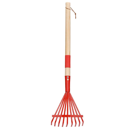 1Pcs Rake For Leaves,Rakes With Hardwood Handle,28" Small Rake With Durable Metal Head & Hardwood Handle, Mini Leaves Rake Lightweight & Cute Rakes With Heads Garden Tools Gifts,(Red) Red.