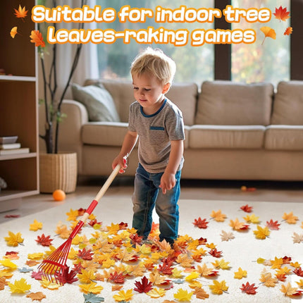 1Pcs Rake For Leaves,Rakes With Hardwood Handle,28" Small Rake With Durable Metal Head & Hardwood Handle, Mini Leaves Rake Lightweight & Cute Rakes With Heads Garden Tools Gifts,(Red) Red.