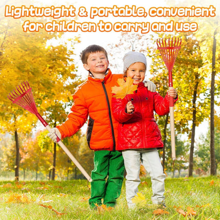 1Pcs Rake For Leaves,Rakes With Hardwood Handle,28" Small Rake With Durable Metal Head & Hardwood Handle, Mini Leaves Rake Lightweight & Cute Rakes With Heads Garden Tools Gifts,(Red) Red.