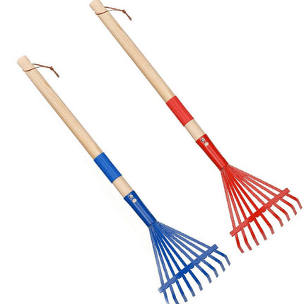 1Pcs Rake For Leaves,Rakes With Hardwood Handle,28" Small Rake With Durable Metal Head & Hardwood Handle, Mini Leaves Rake Lightweight & Cute Rakes With Heads Garden Tools Gifts,(Red) Red.