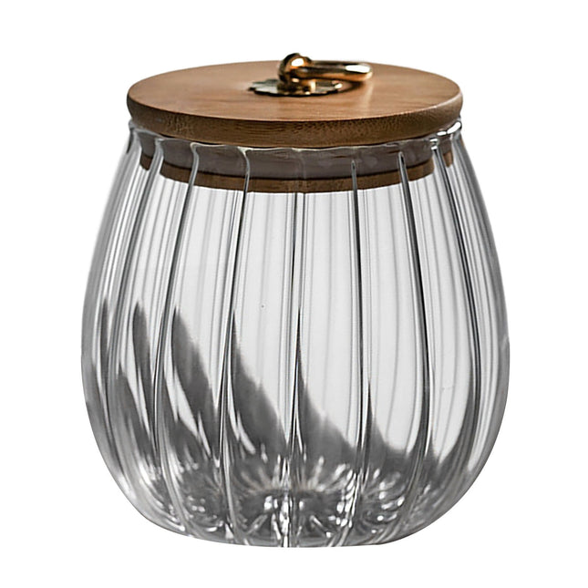 Sugar Containers With Bamboo Lids,Glass Coffee Canister Airtight Food Storage Jar With Lid, Candy Glass Canister Decorative Jars For Food Sugar Coffee Beans Tea, Coffee Bar Accessories A.