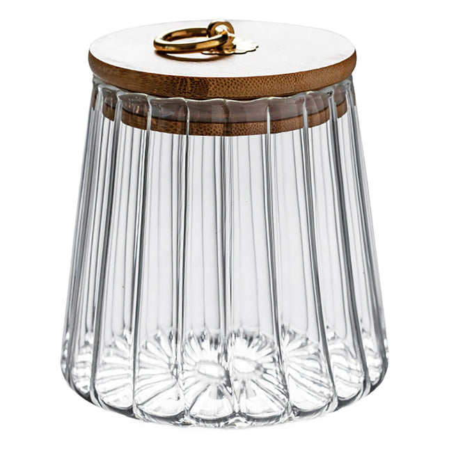 Sugar Containers With Bamboo Lids,Glass Coffee Canister Airtight Food Storage Jar With Lid, Candy Glass Canister Decorative Jars For Food Sugar Coffee Beans Tea, Coffee Bar Accessories B