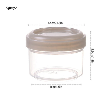 4Pcs Clear Plastic Jars With Lids,Small Plastic Storage Jars With Screw On Lids,Mini Wide-Mouth Refillable Storage Containers,Empty Round Containers For Candy,Beads,Lotion,Food Storage,Purple Grey.
