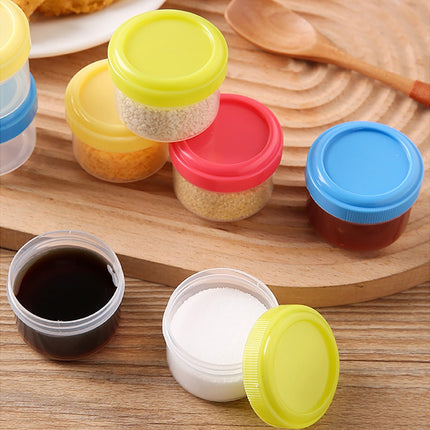 4Pcs Clear Plastic Jars With Lids,Small Plastic Storage Jars With Screw On Lids,Mini Wide-Mouth Refillable Storage Containers,Empty Round Containers For Candy,Beads,Lotion,Food Storage,Purple Orange.