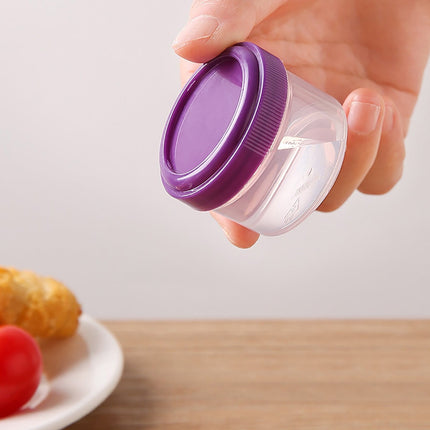 4Pcs Clear Plastic Jars With Lids,Small Plastic Storage Jars With Screw On Lids,Mini Wide-Mouth Refillable Storage Containers,Empty Round Containers For Candy,Beads,Lotion,Food Storage,Purple Orange.
