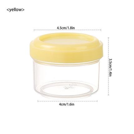 4Pcs Clear Plastic Jars With Lids,Small Plastic Storage Jars With Screw On Lids,Mini Wide-Mouth Refillable Storage Containers,Empty Round Containers For Candy,Beads,Lotion,Food Storage,Purple Yellow.