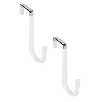 Over the Door Hook,1 Pack Over The Door Hooks Rubber Scratches,Sturdy Metal Single Over Door Hooks,Door Hanger Hook Door Hooks for Hanging,Towels,Clothes,Bathroom,Hold Up to 20Lbs(White) White(2PC).