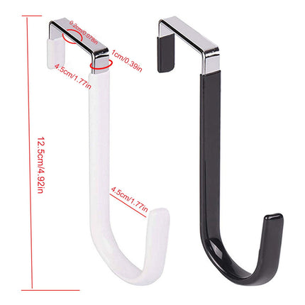 Over the Door Hook,1 Pack Over The Door Hooks Rubber Scratches,Sturdy Metal Single Over Door Hooks,Door Hanger Hook Door Hooks for Hanging,Towels,Clothes,Bathroom,Hold Up to 20Lbs(White) White(2PC).