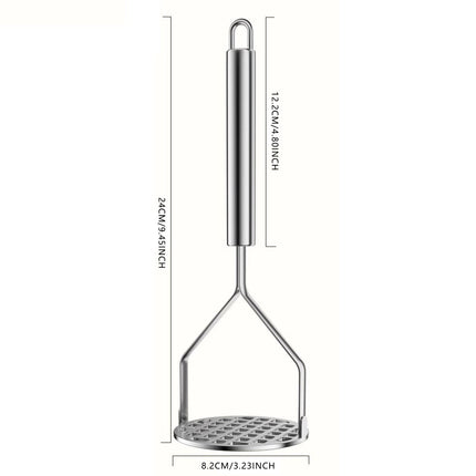 Stainless Steel Potato Masher,Mashed Potato Masher,Labor-Saving Mashing,Heavy Duty Stainless Steel Potato Masher,Food Smasher For Potatoes, Avocados & More,Manual Potato Masher Tool Silver.