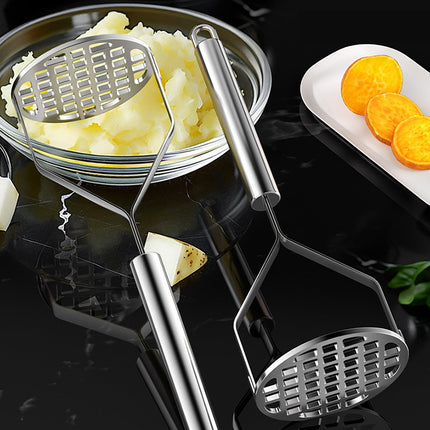Stainless Steel Potato Masher,Mashed Potato Masher,Labor-Saving Mashing,Heavy Duty Stainless Steel Potato Masher,Food Smasher For Potatoes, Avocados & More,Manual Potato Masher Tool Silver.