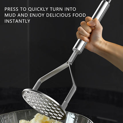 Stainless Steel Potato Masher,Mashed Potato Masher,Labor-Saving Mashing,Heavy Duty Stainless Steel Potato Masher,Food Smasher For Potatoes, Avocados & More,Manual Potato Masher Tool Silver.