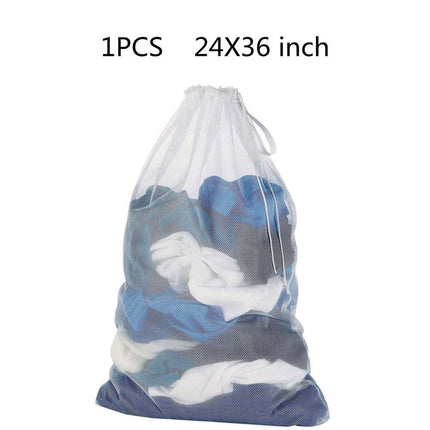 Honeycomb Delicates Bags for Washing Machine, Heavy Duty lingerie bags for Laundry, Travel Storage Organize Bag for Cotton Clothes, Sheet, Shoes, 1 Pcs, 15.75x11.81 23.62" x 35.4" White/2 Pcs.