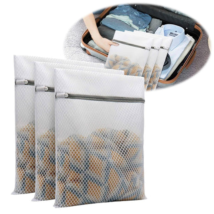 Honeycomb Delicates Bags for Washing Machine, Heavy Duty lingerie bags for Laundry, Travel Storage Organize Bag for Cotton Clothes, Sheet, Shoes, 1 Pcs, 15.75x11.81 11.81" x 15.75" White/3 Pcs.