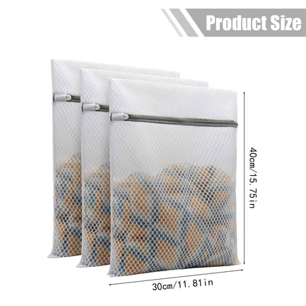 Honeycomb Delicates Bags for Washing Machine, Heavy Duty lingerie bags for Laundry, Travel Storage Organize Bag for Cotton Clothes, Sheet, Shoes, 1 Pcs, 15.75x11.81 11.81" x 15.75" White/3 Pcs.