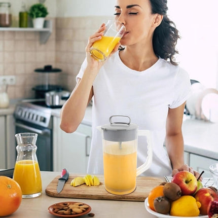 Mixing Pitcher For Drinks, 68 Oz Plastic Water Pitcher With Lid,Mixing Pitcher With Lid Drink Containers,Angled Plastic Blades And Adjustable Mixer Plunger For Juice, Powdered Milk 68 Oz.