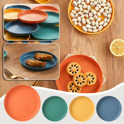 1Pcs Lightweight Mini Plastic Plates, Spit Bone Dishes ,Unbreakable Dinner Dishes Plates,Reusable Plate Dishwasher Microwave Safe, Dinner Plates, Plastic Plates Reusable,Easy To Clean,Green Orange.