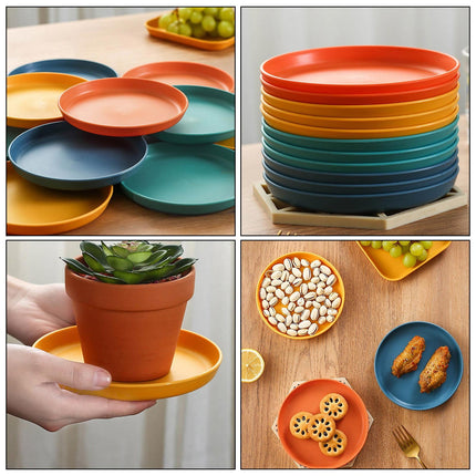 1Pcs Lightweight Mini Plastic Plates, Spit Bone Dishes ,Unbreakable Dinner Dishes Plates,Reusable Plate Dishwasher Microwave Safe, Dinner Plates, Plastic Plates Reusable,Easy To Clean,Green Orange.