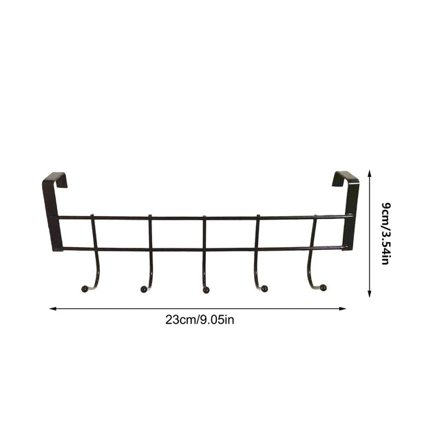 Over The Door Hooks For Hanging, Over The Door Hanger, Over The Door Organizer,Over The Door Towel Rack For Bathroom With 5 Coat Hooks, Bathroom Towel Holder Towels Hanger,Bedroom Door Hooks,(Black) Black.