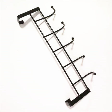Over The Door Hooks For Hanging, Over The Door Hanger, Over The Door Organizer,Over The Door Towel Rack For Bathroom With 5 Coat Hooks, Bathroom Towel Holder Towels Hanger,Bedroom Door Hooks,(Black) Black-6PCS.