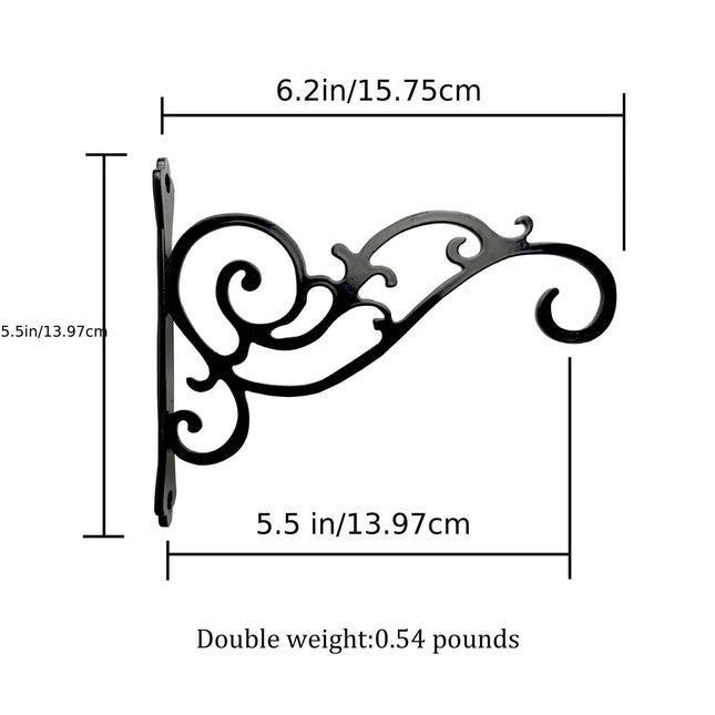 Hanging Plant Brackets Outdoor,5Inch Metal Fence Wall Plant Hanger Hooks,Plant Hanger Indoor,Heavy Duty Wall Bracket Hooks For Hanging Flower Baskets Bird Feeders Lanterns Wind Chimes,(1PCS) 1PCS.
