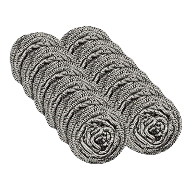 12 Pack Stainless Steel Scourers,Steel Scourers,Metal Wire Sponge Scouring Pads,Steel Wool Scrubber Pad Used For Dishes, Pots, Pans, And Ovens. Easy Scouring For Tough Kitchen Cleaning 12PCS.