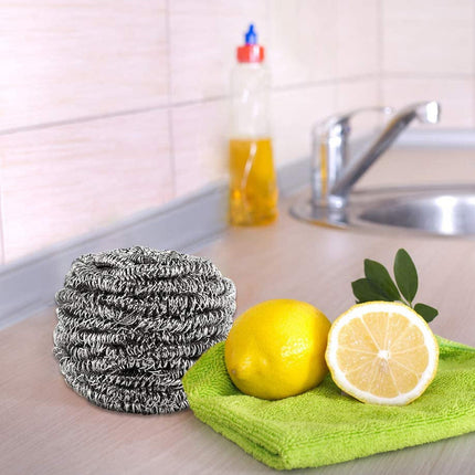 12 Pack Stainless Steel Scourers,Steel Scourers,Metal Wire Sponge Scouring Pads,Steel Wool Scrubber Pad Used For Dishes, Pots, Pans, And Ovens. Easy Scouring For Tough Kitchen Cleaning 12PCS.