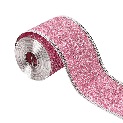 Christmas Red Plaid Ribbon,Wired Edge Wrapping Ribbons,Plaid Christmas Ribbon,Christmas Decorations,Tartan Decor For Gift Wrapping Xmas Crafts Wreath Diy Making Supplies Bow Decorations,Red Pink.