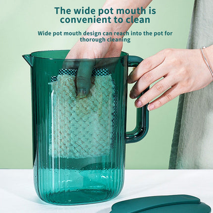 Water Pitcher With Lid,Clear Plastic Pitchers With Lids, Unbreakable Heat Resistant Tea Jug With Handle,Pitchers With Cover, Water Pitcher for Iced Drinks Juices Milk Cold Or Hot Beverages Green.