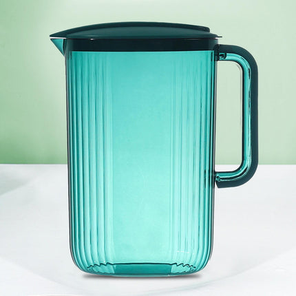 Water Pitcher With Lid,Clear Plastic Pitchers With Lids, Unbreakable Heat Resistant Tea Jug With Handle,Pitchers With Cover, Water Pitcher for Iced Drinks Juices Milk Cold Or Hot Beverages Green.