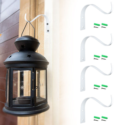 4.5 Inch Plant Hanger,Sturdy Hanging Plant Bracket Hooks Outdoor,Plant Hangers,Plant Hanger Bracket,Bird Feeder Hanger for Bird Feeders, Planters, Lanterns, Wind Chimes Indoor Outdoor,(Black,1 PCS) 2 PCS White.