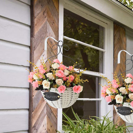 4.5 Inch Plant Hanger,Sturdy Hanging Plant Bracket Hooks Outdoor,Plant Hangers,Plant Hanger Bracket,Bird Feeder Hanger for Bird Feeders, Planters, Lanterns, Wind Chimes Indoor Outdoor,(Black,1 PCS) 4 PCS White.
