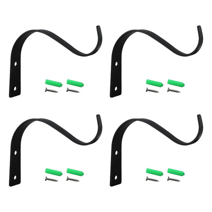 4.5 Inch Plant Hanger,Sturdy Hanging Plant Bracket Hooks Outdoor,Plant Hangers,Plant Hanger Bracket,Bird Feeder Hanger for Bird Feeders, Planters, Lanterns, Wind Chimes Indoor Outdoor,(Black,1 PCS) 4 PCS White.