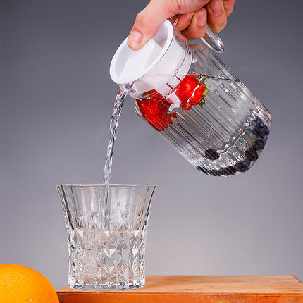 1Pcs Plastic Water Pitcher With Lid,Spout And Handle Plastic Juice Pitcher,Drink Pitcher With Lid,Tea Beverages for Fridge Water Carafe Jug for Lemonade Milk Cold Drink Home Daily Party White.