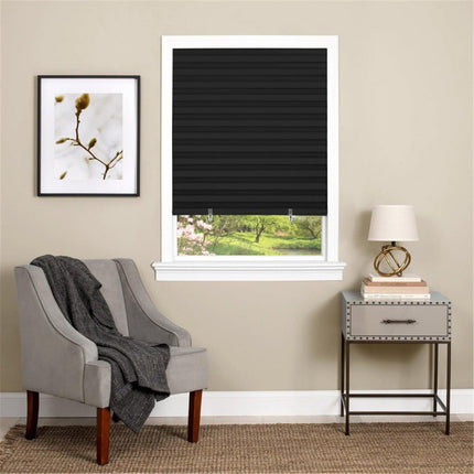 Window Blinds Cordless Blackout, No Drill Cut to Size Clip On Stick On Self Adhesive Temporary Blinds Pleated Paper Blinds Fits Blinds Window Roller for Bathroom Kitchen Living Room(Black90x150cm) Black90x180cm.