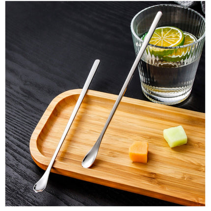Stainless Steel Coffee Stirring Spoons,Reusable Drink & Cocktail Stir Sticks Scoop,Stainless Steel Stirring Spoons For Coffee Cocktail Mixing Spoon With Long Handle Stir Sticks,Multicolor 8.8" Silver.