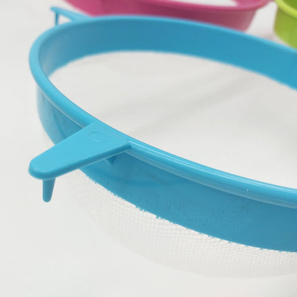 4 Pcs Plastic Mesh Strainer Colander Set,Nylon Mesh Strainer Food Yogurt Mesh Sieve,Plastic Mesh Colander,Reusable Coffee Filter With \u200bHandle Kitchen Tools for Filtering Juice Milk 4PCS.