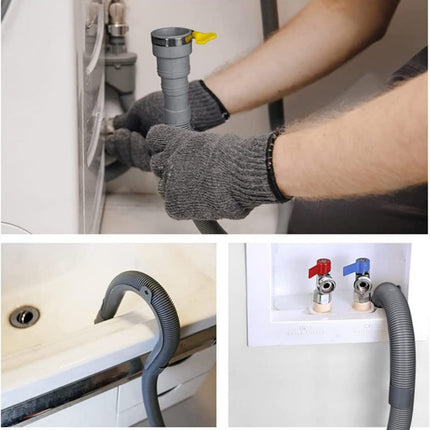 Washing Machine Drain Hose, Dishwasher Hose Extension Kit with 1 U- Holder, 1 Extension Adapter and 2 Hose Clamps, 1 Set, 9.84 Ft 9.84' Grey.