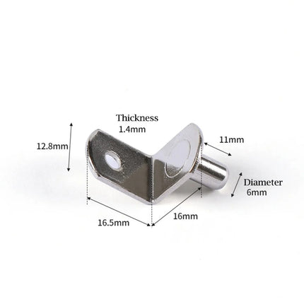 20 Pcs Shelf Support Peg,L Shaped Metal Shelf Peg With Hole,6 Mm Cabinet Shelf Bracket Peg,L-Shaped Plated Shelf Pins Holders for Bookcase Kitchen Closet Shelf Shelves Furniture Cabinet 20PCS.